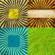 Set Vintage Colored Rays background N23