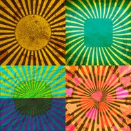 Set Vintage Colored Rays background N24