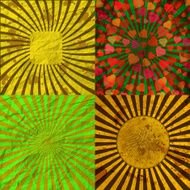 Set Vintage Colored Rays background N25