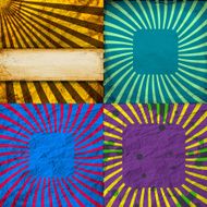 Set Vintage Colored Rays background N26