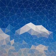 Polygonal sky and cloud background Vector illustration
