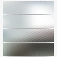 Abstract hexagonal headers set blurred design vector N6