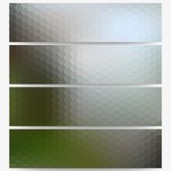 Abstract hexagonal headers set blurred design vector N7