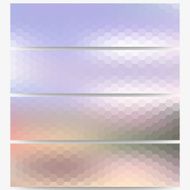 Abstract hexagonal headers set blurred design vector N8