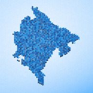 Montenegro Map Triangle Pattern Blue