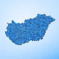 Hungary Map Triangle Pattern Blue