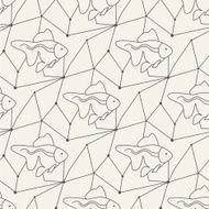 Seamless fish pattern tile background geometric