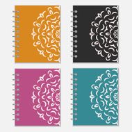 Set of colorful notebook covers with flower design N2