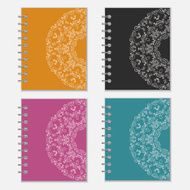 Set of colorful notebook covers with flower design N3