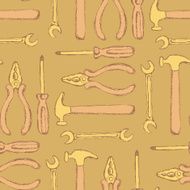 Sketch workers tools in vintage style