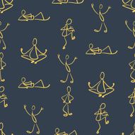 Seamless colorful background made of hand drawn stick men