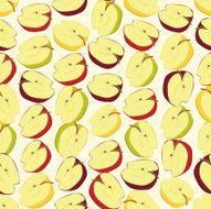 Seamless colorful background made of half apples