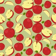Seamless colorful background made of apples in flat design N3