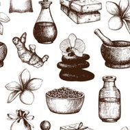Vintage spa and natural cosmetics background N2