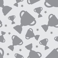 Seamless pattern with winners cup