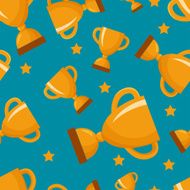 Seamless pattern with gold winners cup N3