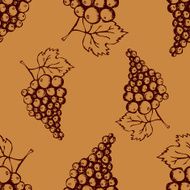 Seamless pattern with hand drawn decorative grapes N3