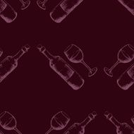 Seamless pattern with hand drawn wine N2