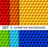 Set of geometric seamless backgrounds