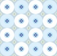 Seamless gray abstract pattern with white and blue circles