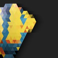 Colorful triangles on half black wallpaper