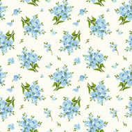 Seamless pattern with blue forget-me-not flowers Vector illustration