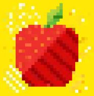 Abstract fruit in colorful rectangles pattern background