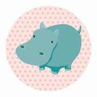 animal hippo cartoon theme elements N11