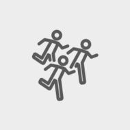 Marathon runners thin line icon N2