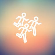Marathon runners thin line icon N3