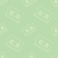 Retro audio casettes seamless pattern