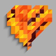 Abstract heart with orange triangle