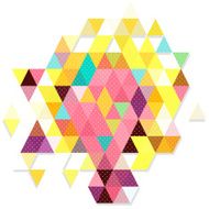 Sweet color object triangles in dot pattern