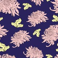 Floral seamless pattern with chrysanthemum