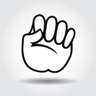 Vector hand icon with shadow on white background N2