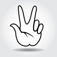 Vector hand icon with shadow on white background N3