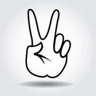 Vector hand icon with shadow on white background N4