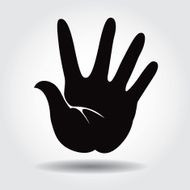 Vector hand icon with shadow on white background N7