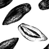 Hand drawn pepino melon seamless