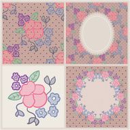 Set of four lace patterns with flowers N2