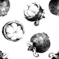 seamless pattern with mangosteen