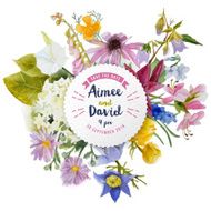 Wedding invitation card with flowers N2