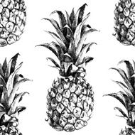 Hand drawn pineapple seamless N2