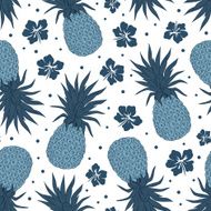 Vector Vintage pineapple seamless pattern N9
