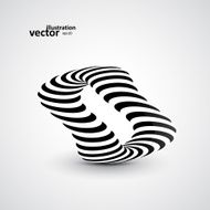 Abstract dynamic illustration black and white 3d art eps10