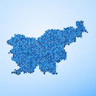 Slovenia Map Triangle Pattern Blue