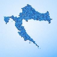Croatia Map Triangle Pattern Blue