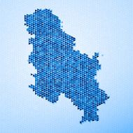 Serbia Map Triangle Pattern Blue