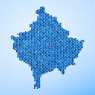 Kosovo Map Triangle Pattern Blue