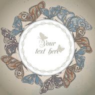 Vector frame with ornamental butterflies N3